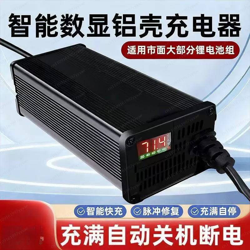 شاحن ذكي لبطاريات LiFePO4 وLi- - مراجعة 72V 15A Fast Charger وسعره